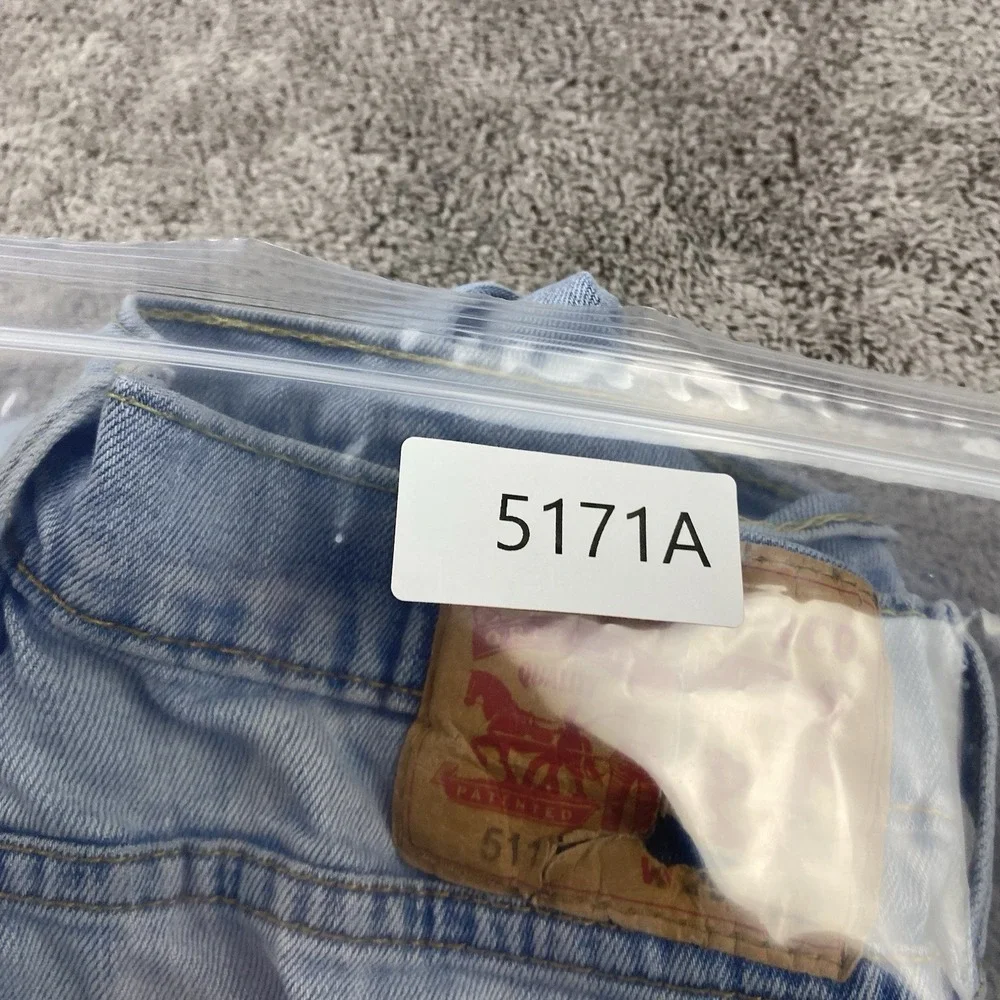 Levis 511 Slim Fit Jeans Mens 28x29‎ Blue Light Wash Low Rise Distressed